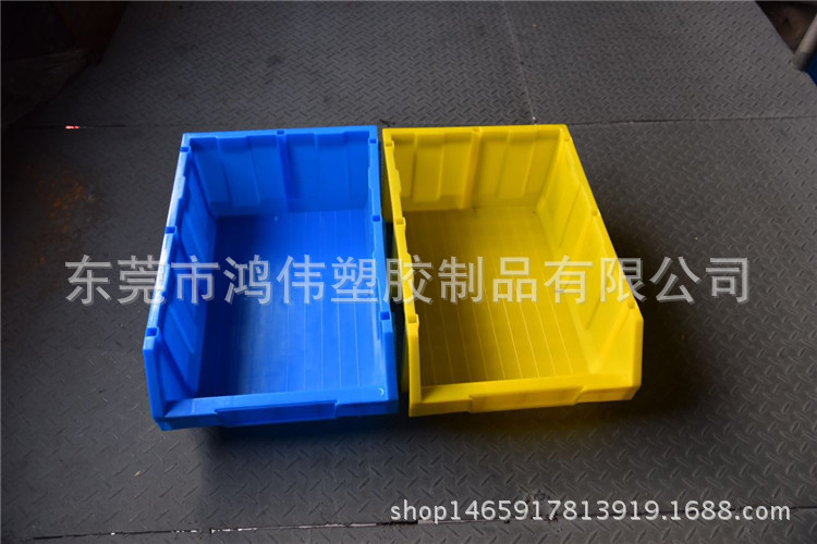 600*400*230mm特大号蓝色零件盒 白色斜口箱 组立式元件盒