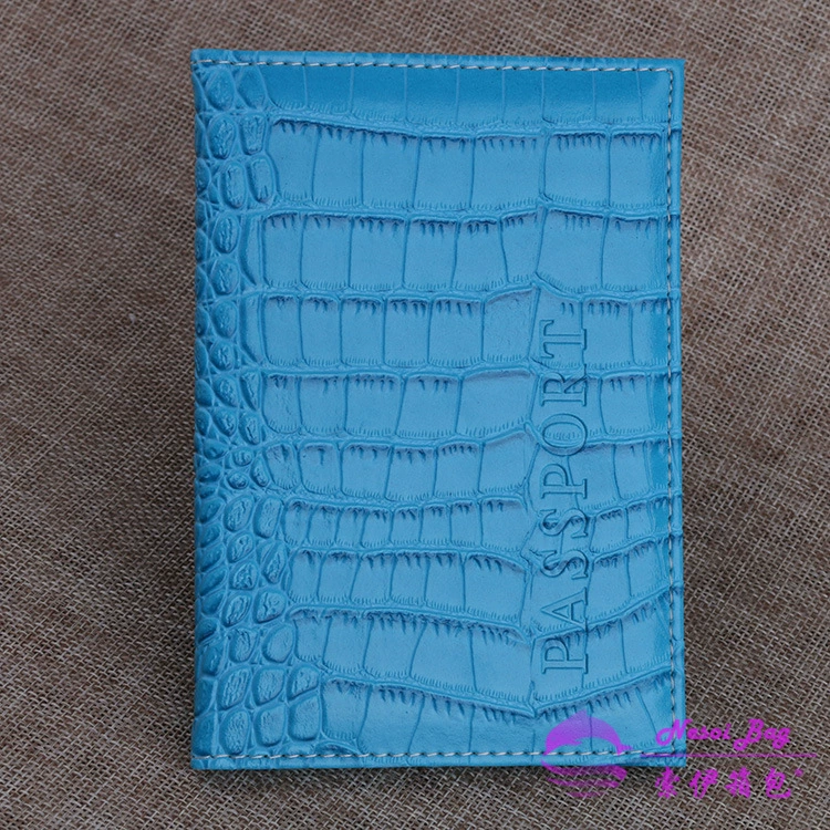 Passport case, polyurethane crocodile print, protective passport cover, 11 colors, 14.2×9.8×0.5 cm