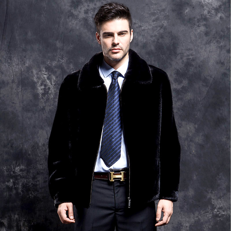 2020 Autumn and winter new pattern Imported mink Mink overcoat men's wear leather and fur coat Hooded have cash less than that is registered in the accounts Stand collar Manufactor