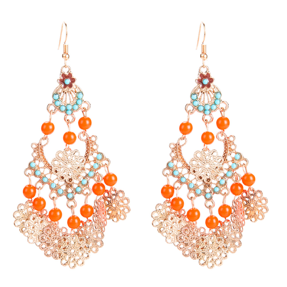 Exotic alloy plating earring (Orange)NHJE0483-Orange