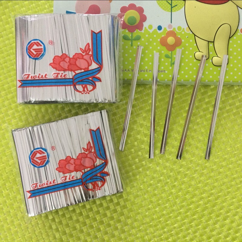 6厘米金色银色扎线 PET食品扎线 礼品扎带 金属扎丝