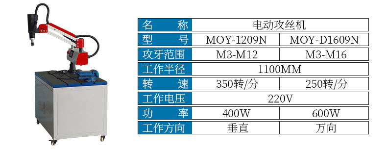 万向攻丝机 伺服自动电动攻丝机 折臂攻牙机厂家直供 台湾技术 艺磨牌（YEMO）MOY-D1609N