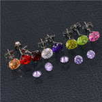 新品供应不锈钢耳钉 简约时尚耳钉 四爪锆石耳钉 圆锆石耳钉批发