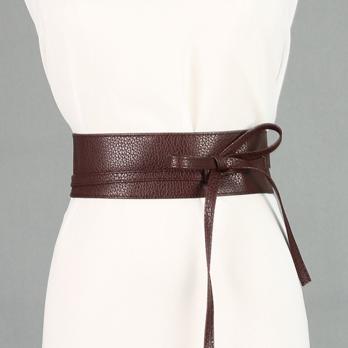 New spring, summer and autumn dress belt, women's clothing accessories, wide ribbon bow, two-turn belt, girdle