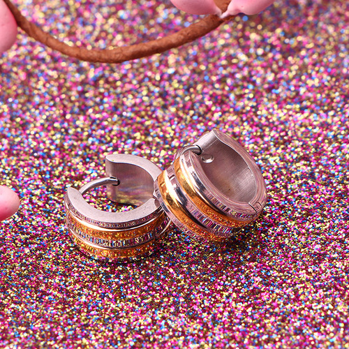 Creative stainless steel earrings wholesale from the factory, hot-selling titanium steel inter-electric real gold ear clips for men, false earrings