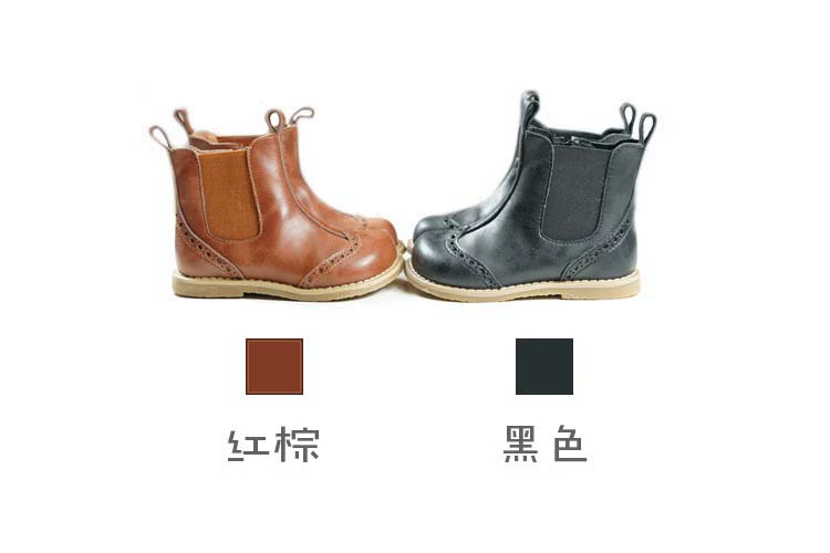 Демисезонные кожаные ботинки Littlesummer из полнотекстурной кожи с эффектом масляного воска, дышащие, нескользящие, на боковой молнии, для мальчиков и девочек