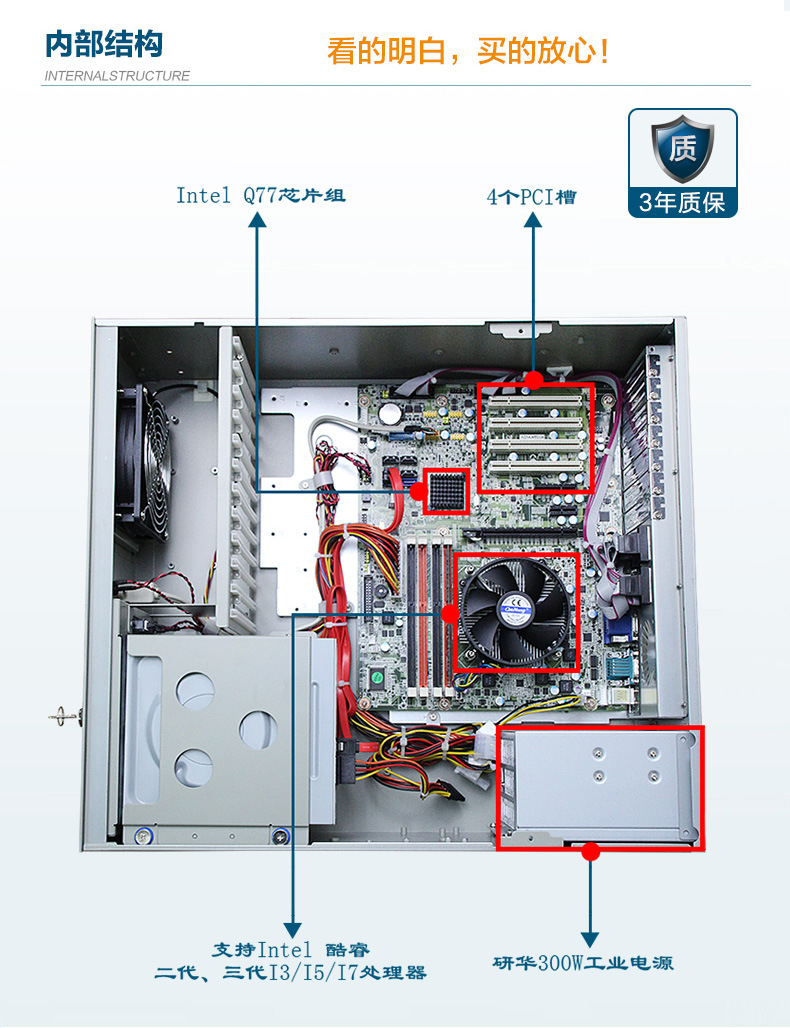 研华工控机IPC-610L 研华主板AIMB-782 Q77芯片组工业服务器电脑