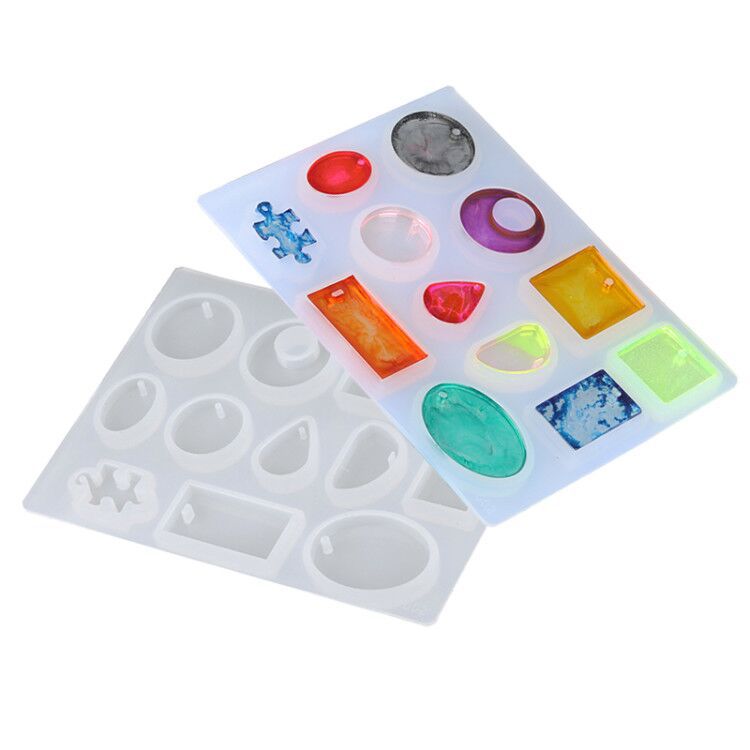 diy水晶滴胶模具 多款带孔吊坠模具 项链饰品挂件配件滴胶材料包