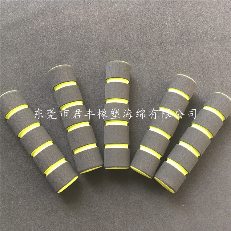 自行车海绵防滑把手 高密度牛角把通用型海绵竹节沟槽手把套