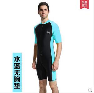 男女情侣游泳衣一件代发韩版连体防晒速干短袖短裤潜水游泳衣服