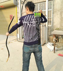 Double-layer Pouch Arrow Quiver, 12-Pack, Archery Supplies, Black, Ultra-Fiber, Portable, Recurve Bow