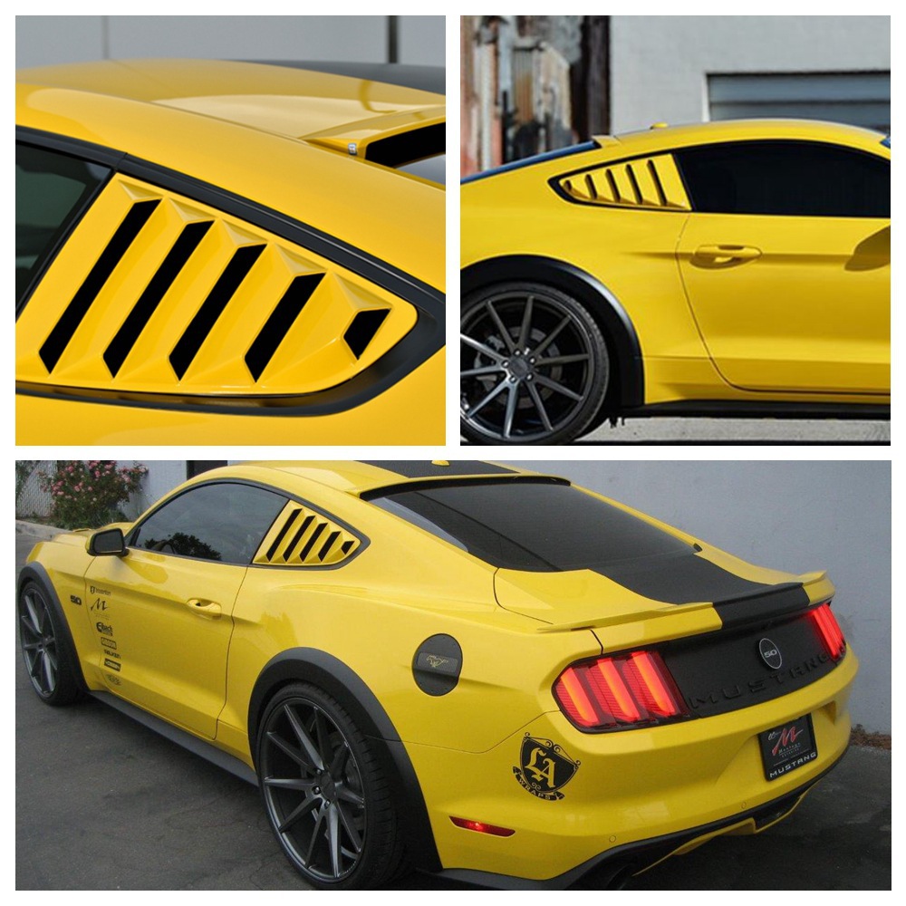 跨境适用于野马改装侧面进气面板车窗侧风口后侧假出风口百叶窗