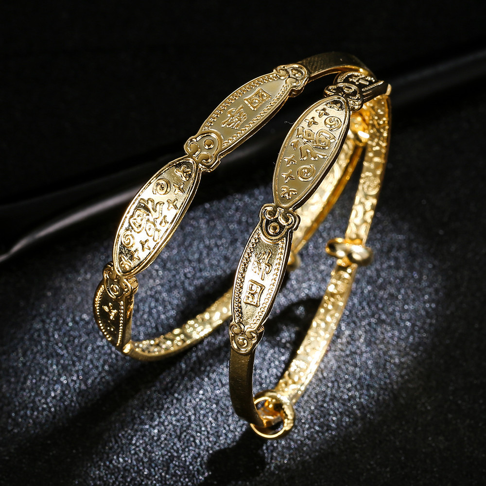 宝宝银手镯婴儿 福银脚镯宝宝银饰亲子款套装 福字手镯 福字手环