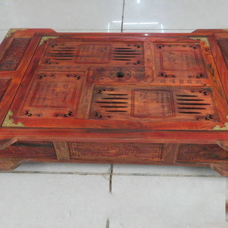 厂家直销正品大红酸枝木台式茶盘 高档红木茶具 雕刻茶盘|ms