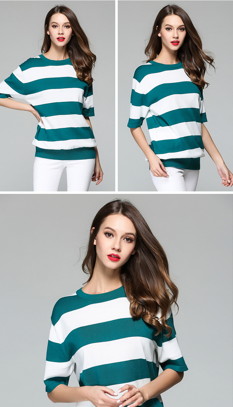 fashion striped short sleeve bottoming shirt  NSYH22114