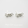 Small universal fashionable earrings, silver 925 sample, Korean style, simple and elegant design