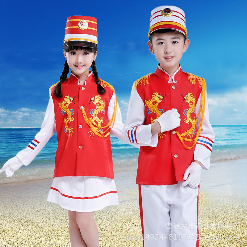 新款幼儿园升旗手服鼓号队服装中小学生乐队服升旗服旗手服鼓号服