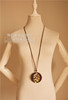 Retro ethnic metal accessories, wooden necklace, ethnic style, cotton and linen