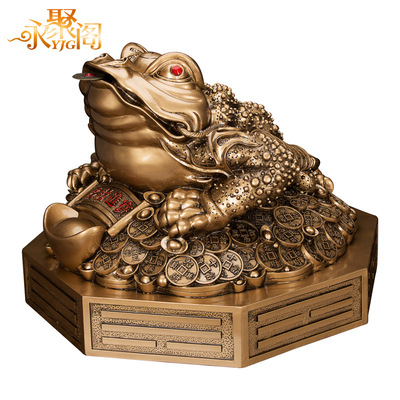 厂家批发招财大号金蟾摆件树脂金蝉三脚蟾蜍风水装饰工艺商务礼品|ms