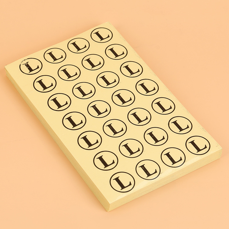 厂家直销衣服尺码标签贴纸服装码数贴字母SIZE不干胶牛皮纸透明