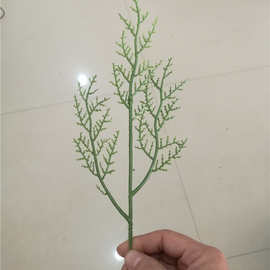 仿真植物仿真松枝 24*10厘米塑料带铁线松树枝 圣诞编织袋装饰松