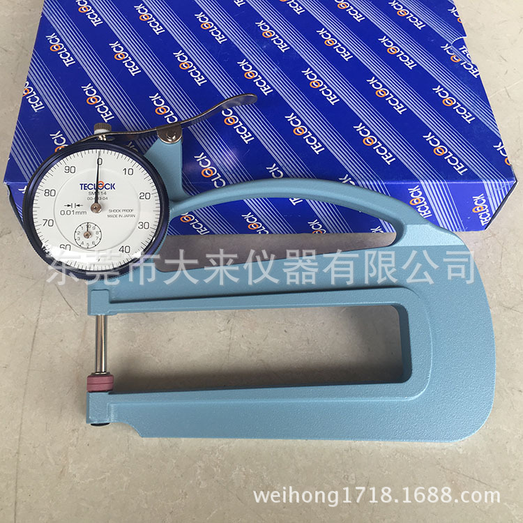 TECLOCK得乐测厚规SM112厚度计厚度表SM-114薄膜纸张测量仪指针式