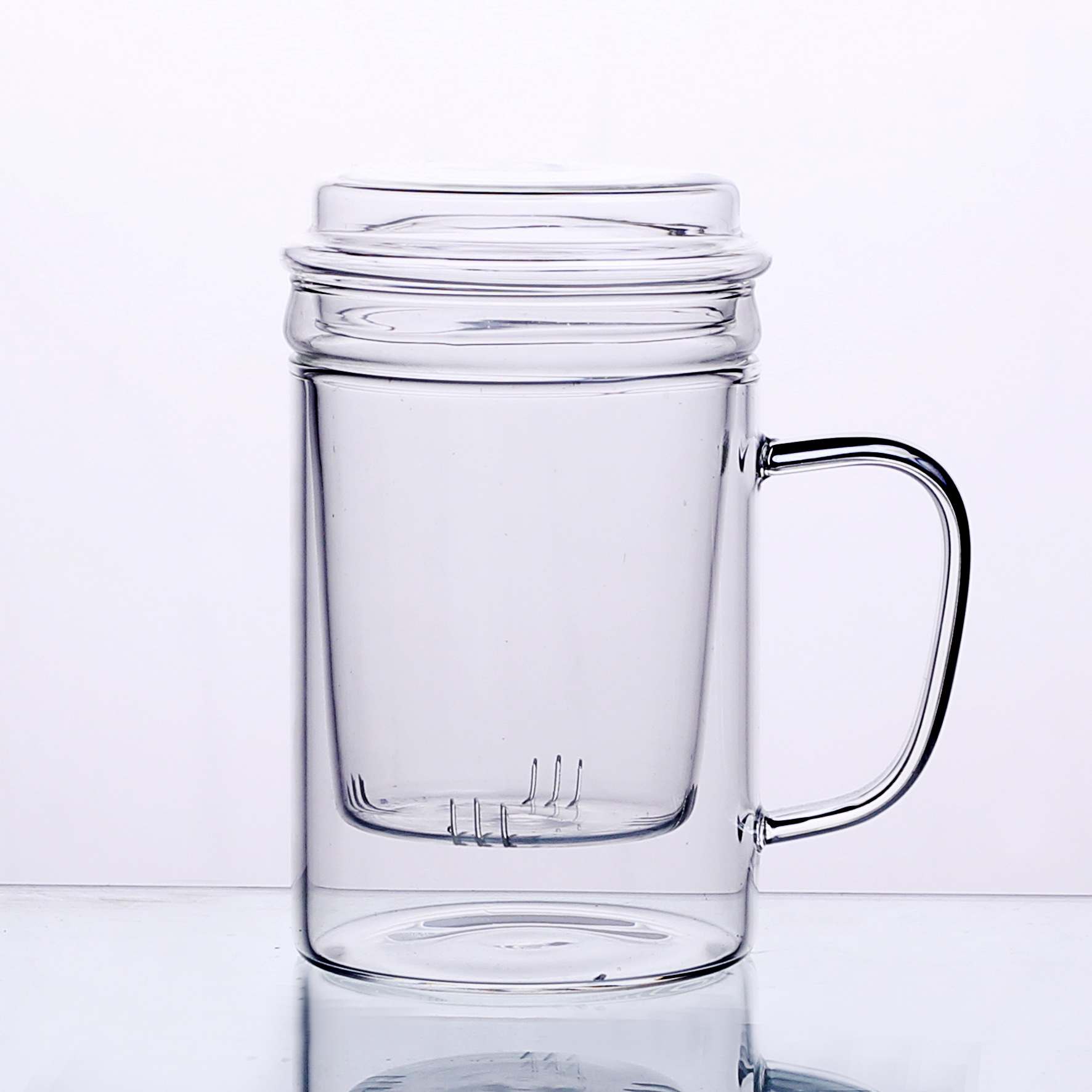 Heat Glass Water cup filter Bubble tea glass Tea separate Red and green teacup