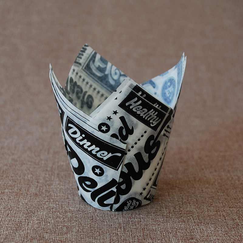 Calidad Alimentaria a prueba de aceite de alta temperatura resistente a la exportación medio pastel taza de papel fábrica directa mcfen titular de papel llama taza