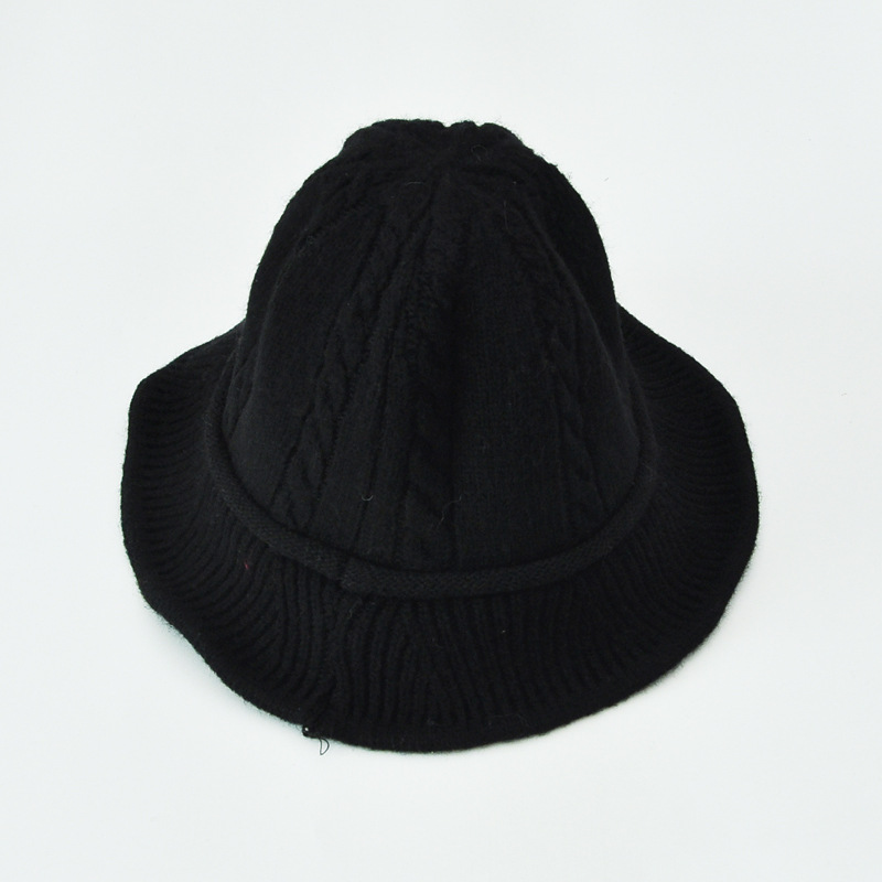 新款优雅麻花渔夫帽女秋冬季韩版羊毛针织盆帽韩国毛线帽子冬潮 阿里巴巴