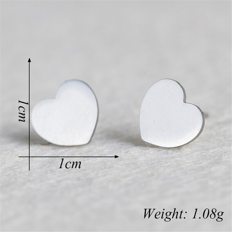 Simple Heart-shaped Stainless Steel Earrings Wholesale display picture 1