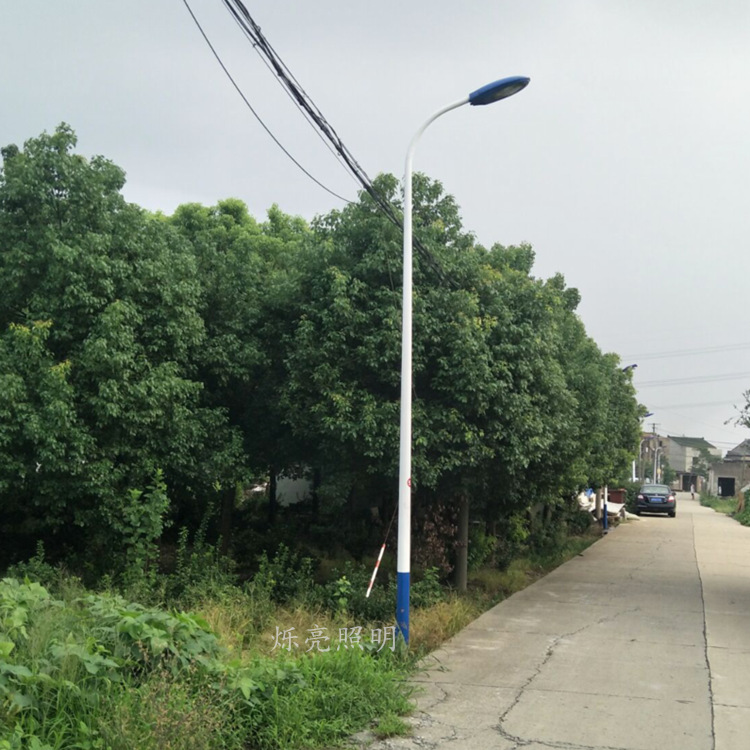 厂家直销5米6米路灯杆LED户外灯球场道路灯自弯臂路灯杆