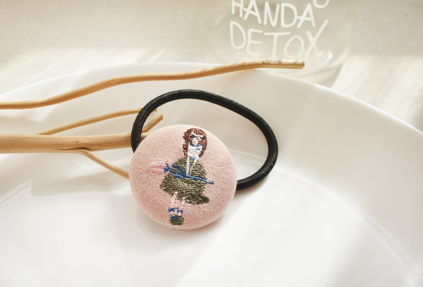 New Children's Hair Rope Cute Embroidered Bag Buckle Children's Hair Tie Wholesale display picture 8