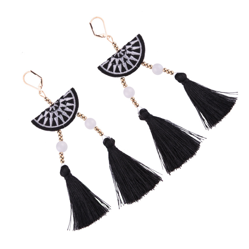 folk-custom alloy hand made earring (Rose pink)NHJQ9301-Rose pink