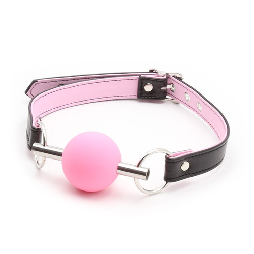 Wholesale adult products, fun solid oral ball loose shot, metal bondage leather gag, color foreign trade export gag