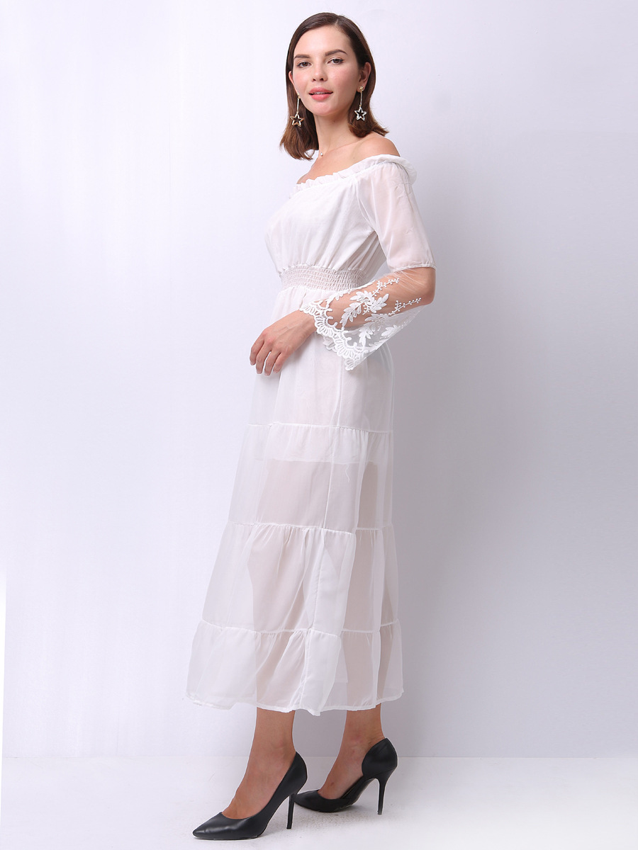 light white slim long-sleeved dress nihaostyles clothing wholesale NSJR70574