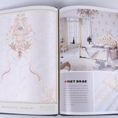 厂家供应 欧式简约墙布 刺绣墙布 无缝墙布样本册 支持满返