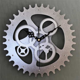 金属质感欧式复古齿轮钟时尚创意齿轮挂钟墙面壁时钟挂表艺术个性