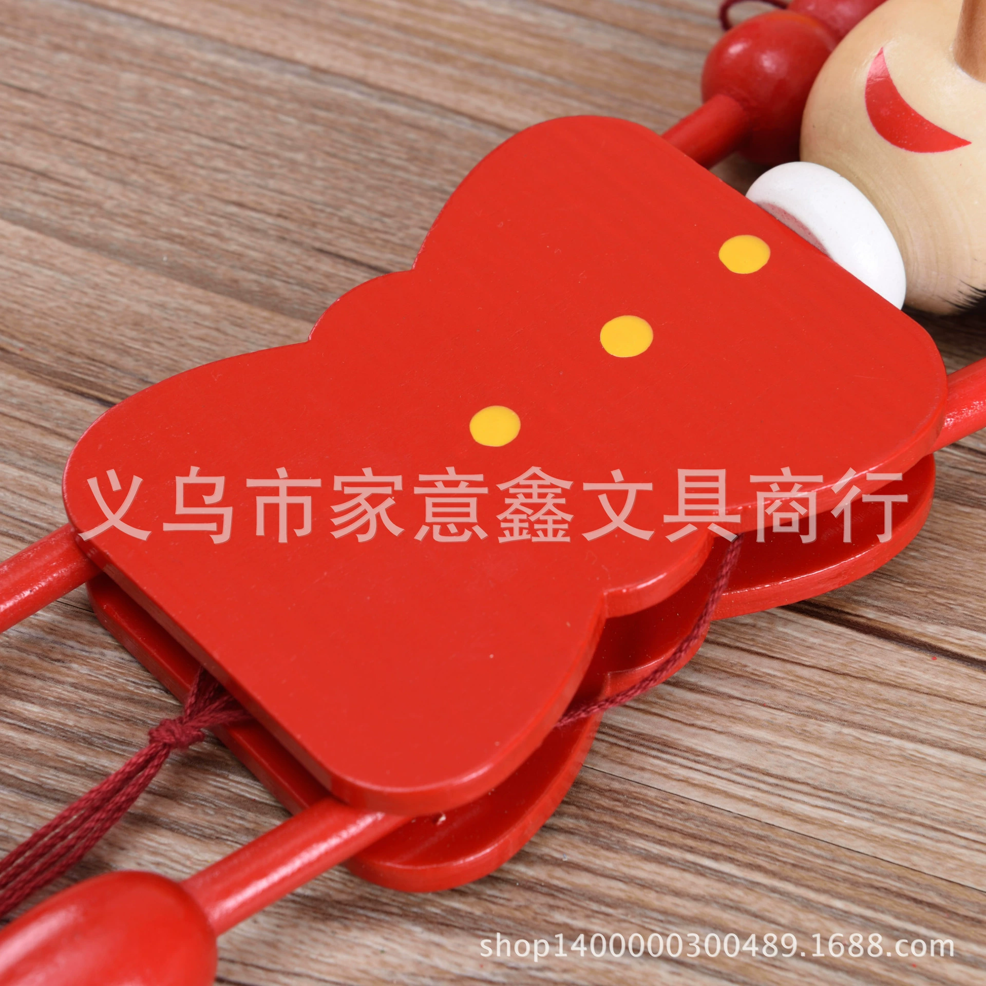 Wooden big toy, puppet with cord, soldier