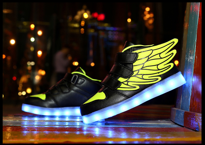 2024 Ala per bambini Primavera, Autunno, Inverno Luminescente colorato per ragazzi e ragazze Scarpe luminose notturne ricaricabili a LED_voghion.com
