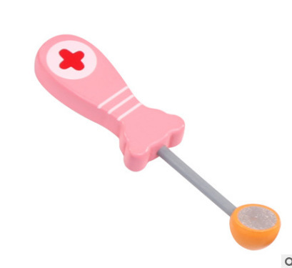 Children's doctor toy set, nurse's injection tool, wooden simulation medical box, baby's play house (accessories)