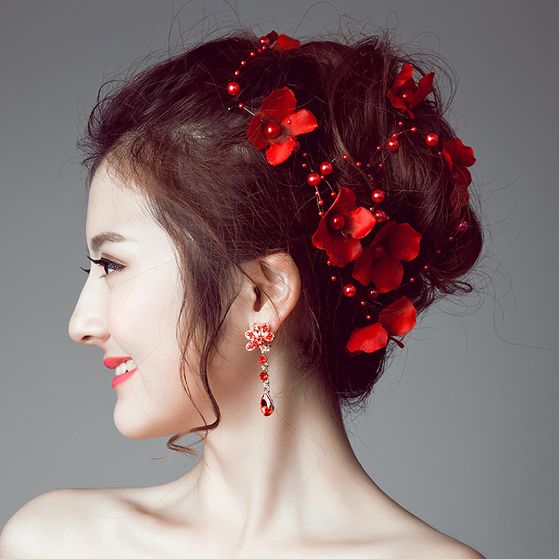 Women'S Gender Fashion Flower Cloth Handmade Hair Accessories 1 Piece