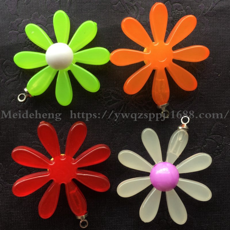 Yiwu Meideheng diy handmade jewelry and accessory materials, colored acrylic hanging hole flowers detail image 3