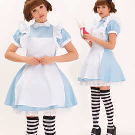 性感制服超萌女仆装水蓝色女佣服动漫服装演出服