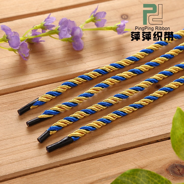 供应涤纶棉纱彩色三股扭绳手提绳 装饰包装礼品绳 实力厂家