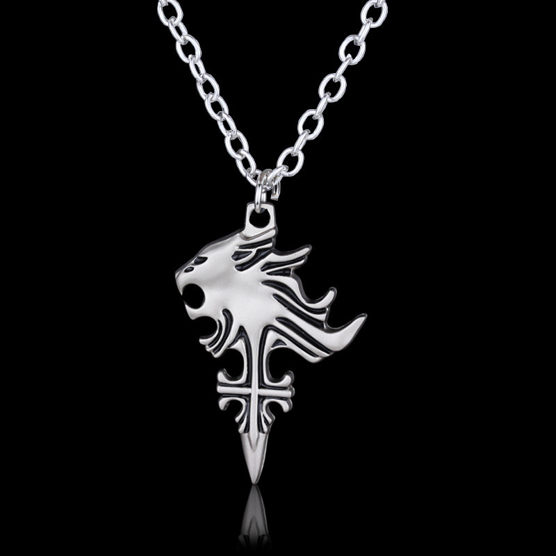 Foreign Trade Cross-Border Movie Game Peripherals Final Fantasy Wolf Head Cross Logo Necklace Pendant Keychain Pendant Foreign Trade Cross-Border Movie Game Peripherals Final Fantasy Wolf Head Cross Logo Necklace Pendant Keychain Pendant