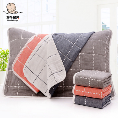 枕巾六层纱布日系风格成人棉枕巾情侣款男女款厂家一件代发枕巾