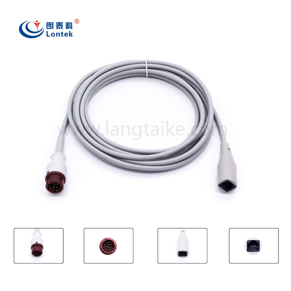 厂家直销 兼容迈瑞PM6000 T5 T8雅培有创血压传感器电缆  IBP电缆