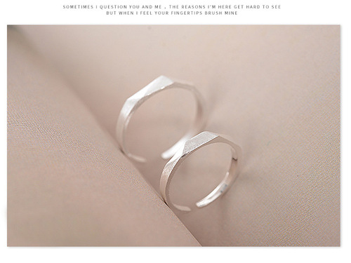 S925 sterling silver open ring, geometric ring for men and women, Korean style sterling silver jewelry wholesale