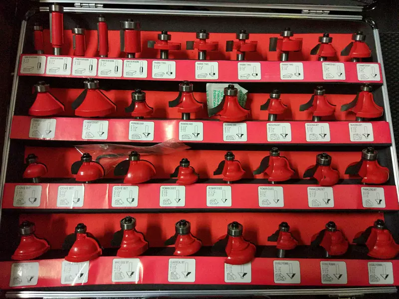 全轴承35件套装木工铣刀35支修边刀木工雕刻机电木铣修边机用