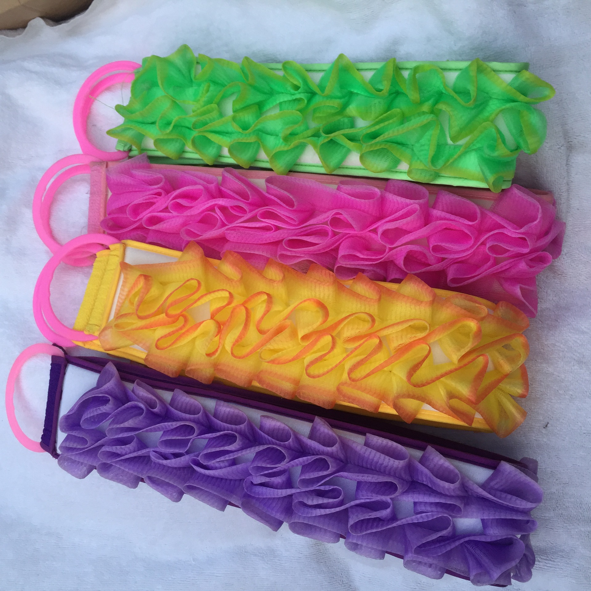 产地货源 浴花拉背巾 沐浴球 起泡网 两面用搓澡巾 爆款热卖产品